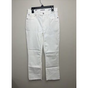 J Crew 9" Demi Boot Crop Jeans Womens 27 White Wash High Rise Cropped Stretch